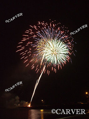 Marblehead 4th of July 
Fireworks reflect off the inner harbor.
Keywords: Marblehead; fireworks; picture; photograph; print