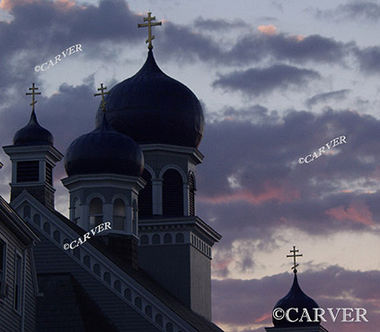 St. Nicholas Orthodox Church
St. Nicholas Orthodox Church in Salem, MA. 
The locals call it the "Russian Church".
Keywords: dome; church; silhouette; dark; sky; photo; pic
